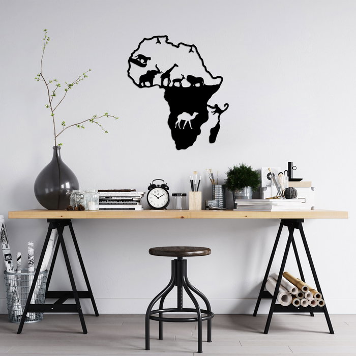 Wallity Animals Of Africa - 454 Escultura de pared de metal negra Wallity Animals Of Africa - 454 Escultura de pared de metal negra